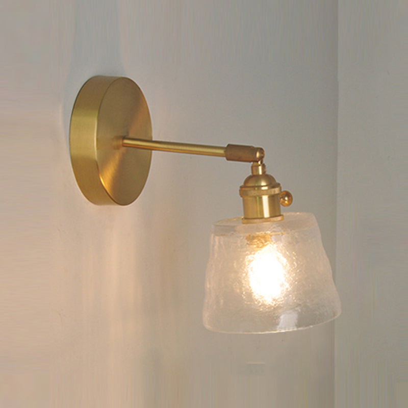 Nordic Modern Wall Light Glass Wall Sconce Light in Brass for Living Room