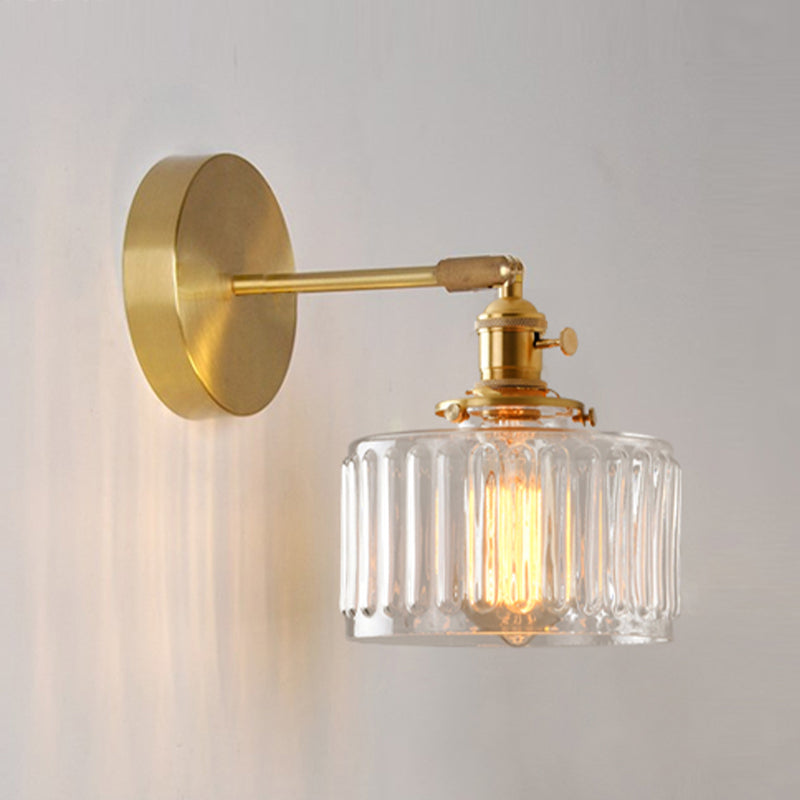 Nordic Modern Wall Light Glass Wall Sconce Light in Brass for Living Room