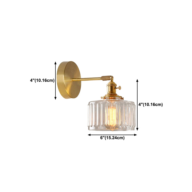 Nordic Modern Wall Light Glass Wall Sconce Light in Brass for Living Room