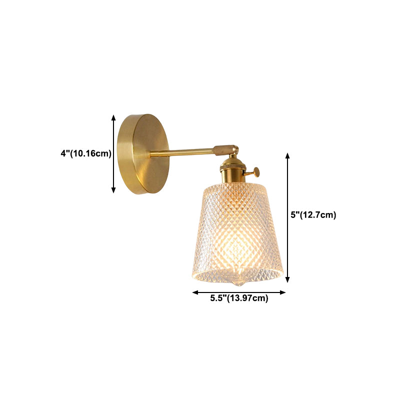 Nordic Modern Wall Light Glass Wall Sconce Light in Brass for Living Room