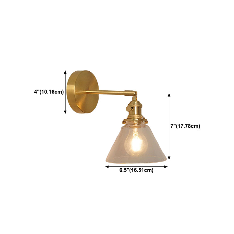 Nordic Modern Wall Light Glass Wall Sconce Light in Brass for Living Room