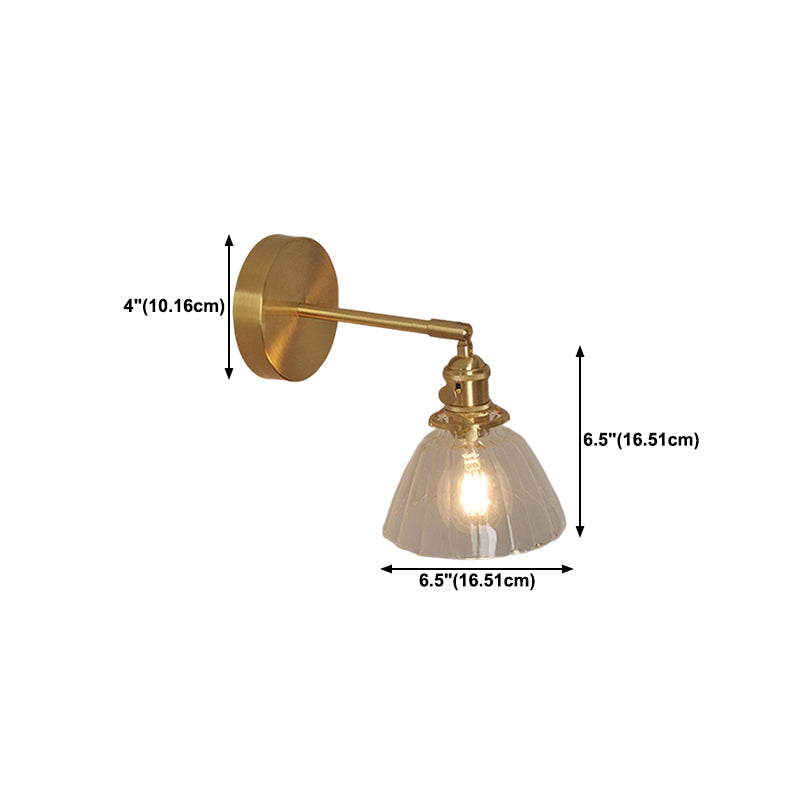 Nordic Modern Wall Light Glass Wall Sconce Light in Brass for Living Room
