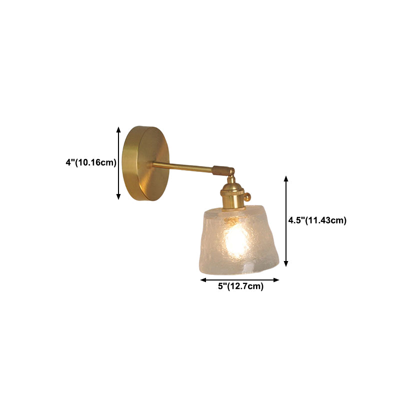 Nordic Modern Wall Light Glass Wall Sconce Light in Brass for Living Room