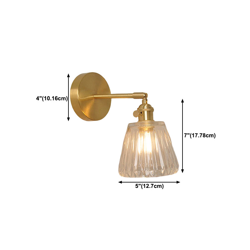 Nordic Modern Wall Light Glass Wall Sconce Light in Brass for Living Room