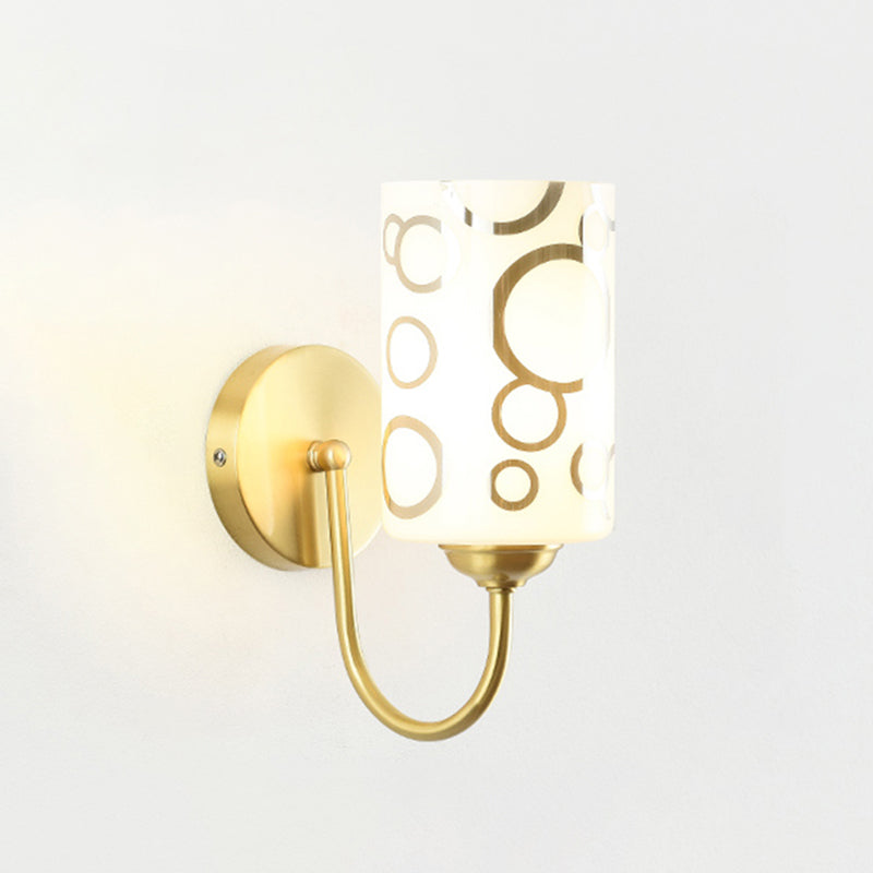 Modern Minimalist Wall Mounted Lamp Glass Wall Lamp in Brass for Living Room
