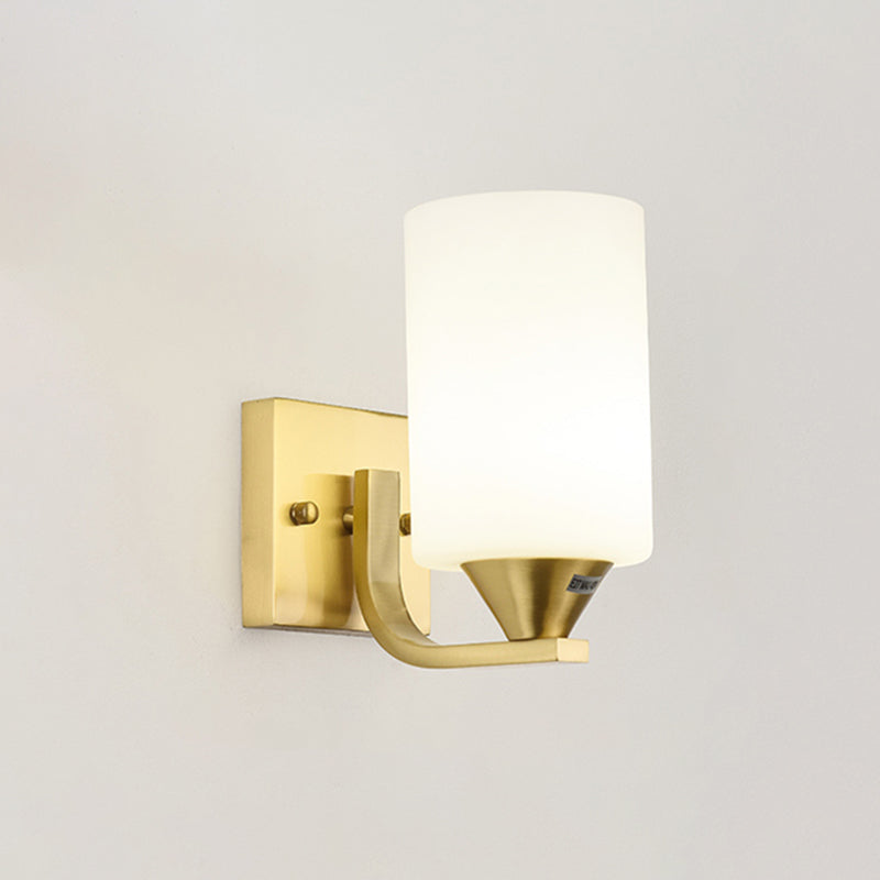 Modern Minimalist Wall Mounted Lamp Glass Wall Lamp in Brass for Living Room