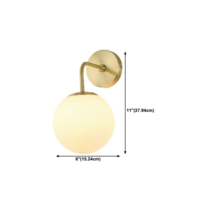 Modern Minimalist Wall Mounted Lamp Glass Wall Lamp in Brass for Living Room