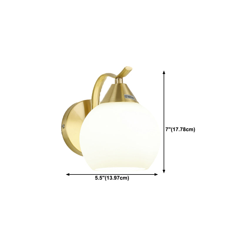Modern Minimalist Wall Mounted Lamp Glass Wall Lamp in Brass for Living Room