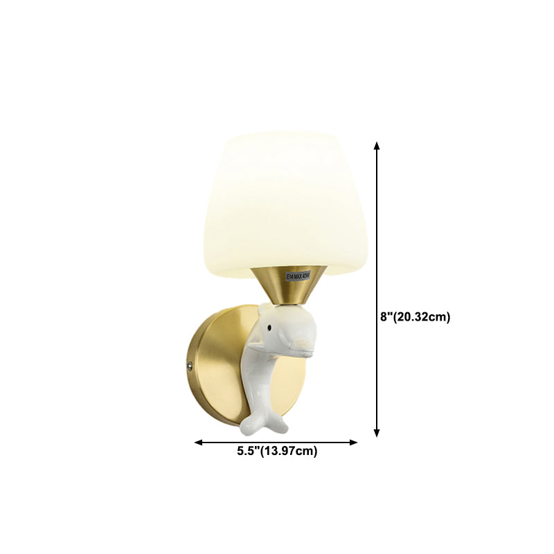 Modern Minimalist Wall Mounted Lamp Glass Wall Lamp in Brass for Living Room