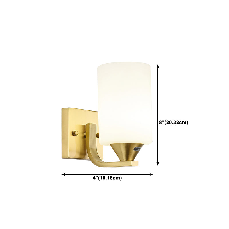 Modern Minimalist Wall Mounted Lamp Glass Wall Lamp in Brass for Living Room