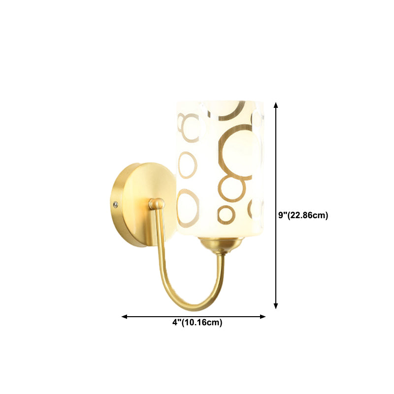 Modern Minimalist Wall Mounted Lamp Glass Wall Lamp in Brass for Living Room