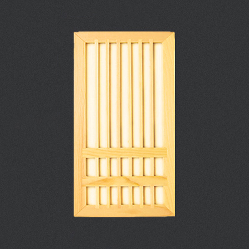 Wooden Wall Mount Light Modern Wall Sconce Lamp with Plastic Shade for Living Room