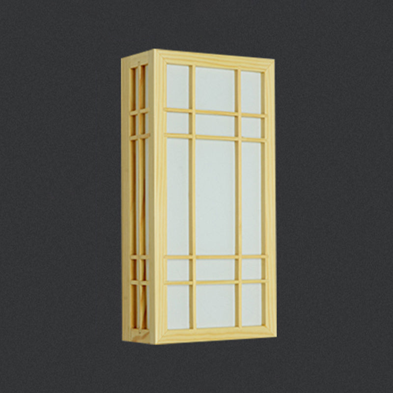 Wooden Wall Mount Light Modern Wall Sconce Lamp with Plastic Shade for Living Room