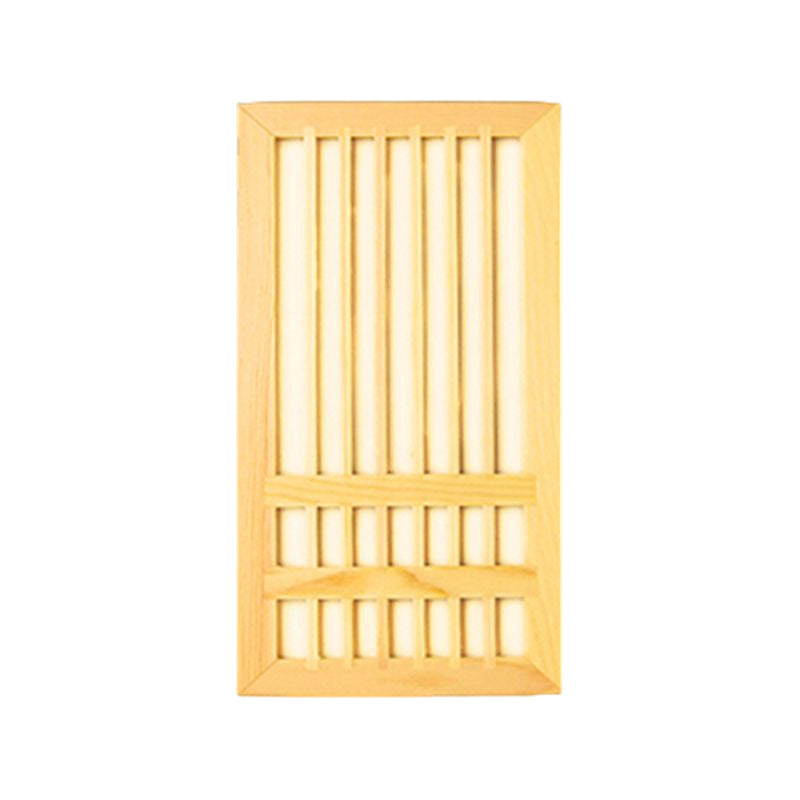 Wooden Wall Mount Light Modern Wall Sconce Lamp with Plastic Shade for Living Room