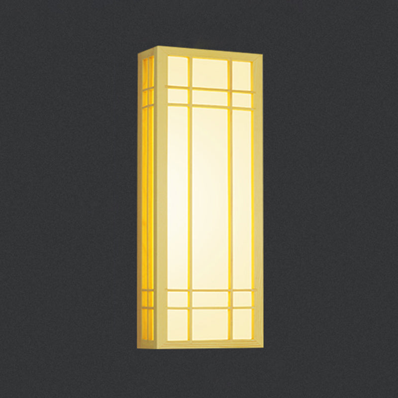 Wooden Wall Mount Light Modern Wall Sconce Lamp with Plastic Shade for Living Room