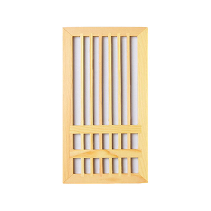 Wooden Wall Mount Light Modern Wall Sconce Lamp with Plastic Shade for Living Room