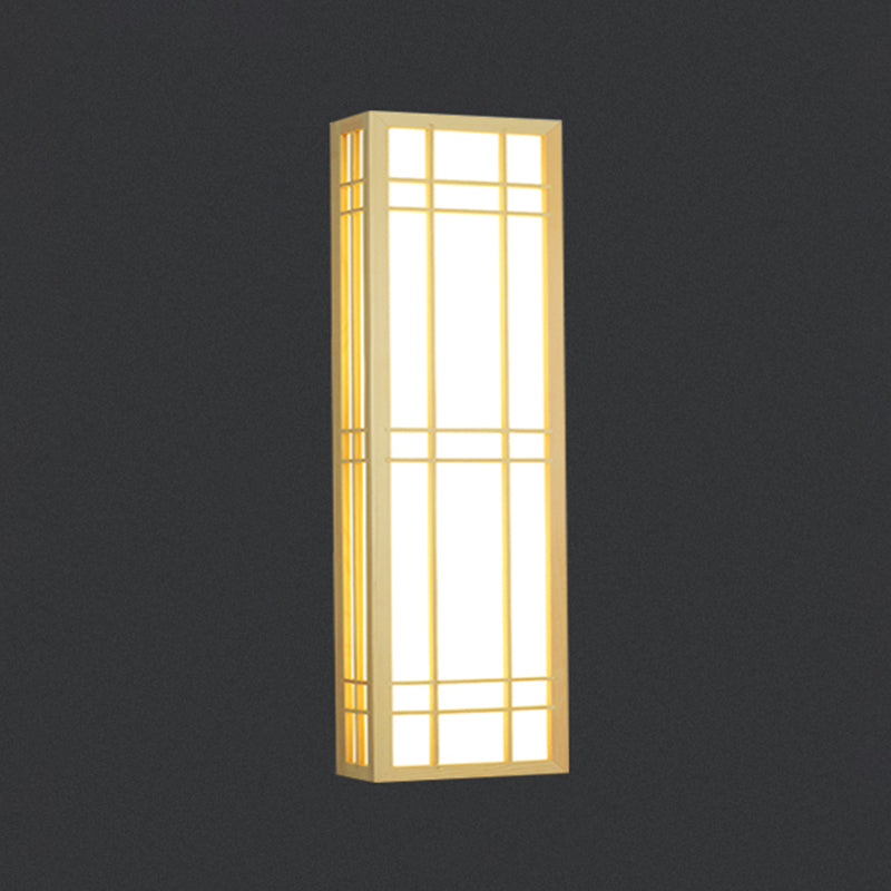 Wooden Wall Mount Light Modern Wall Sconce Lamp with Plastic Shade for Living Room