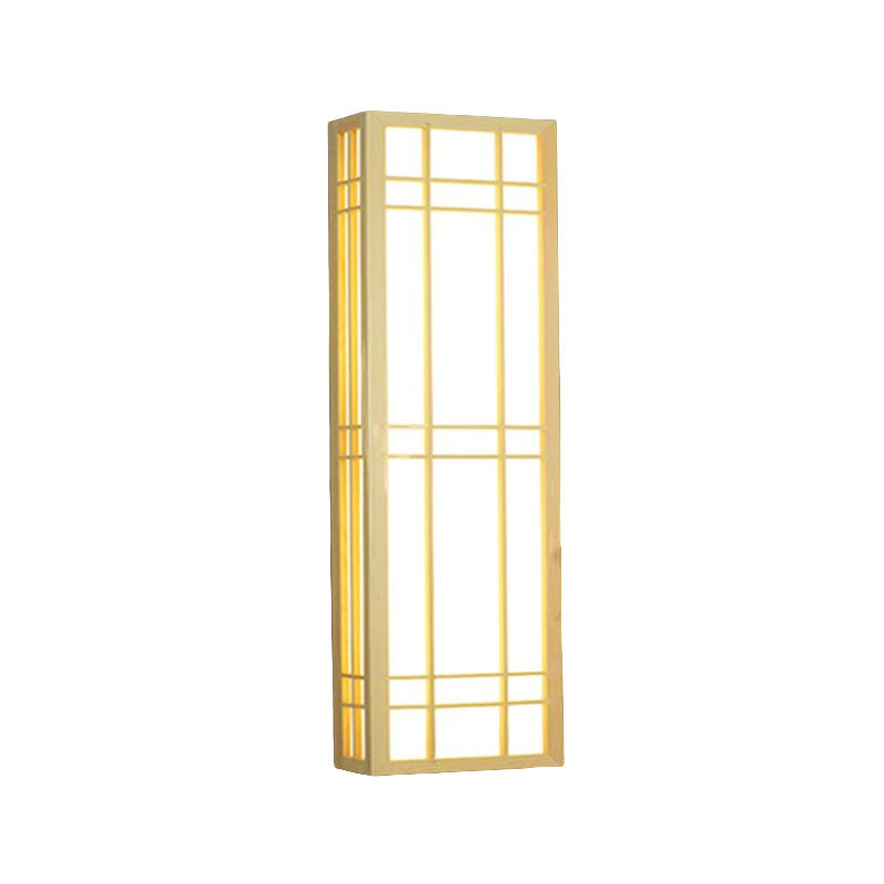 Wooden Wall Mount Light Modern Wall Sconce Lamp with Plastic Shade for Living Room