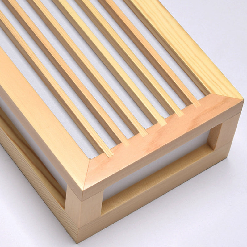 Wooden Wall Mount Light Modern Wall Sconce Lamp with Plastic Shade for Living Room