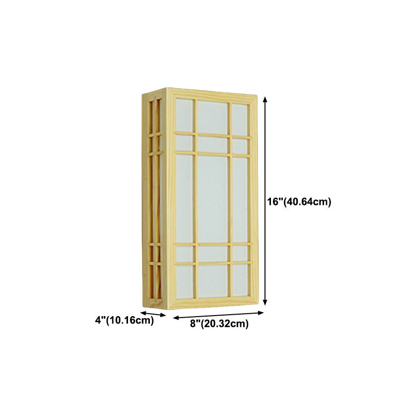 Wooden Wall Mount Light Modern Wall Sconce Lamp with Plastic Shade for Living Room