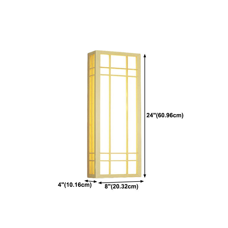 Wooden Wall Mount Light Modern Wall Sconce Lamp with Plastic Shade for Living Room