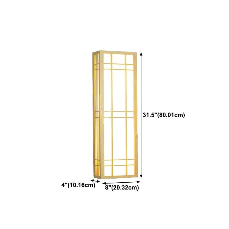 Wooden Wall Mount Light Modern Wall Sconce Lamp with Plastic Shade for Living Room