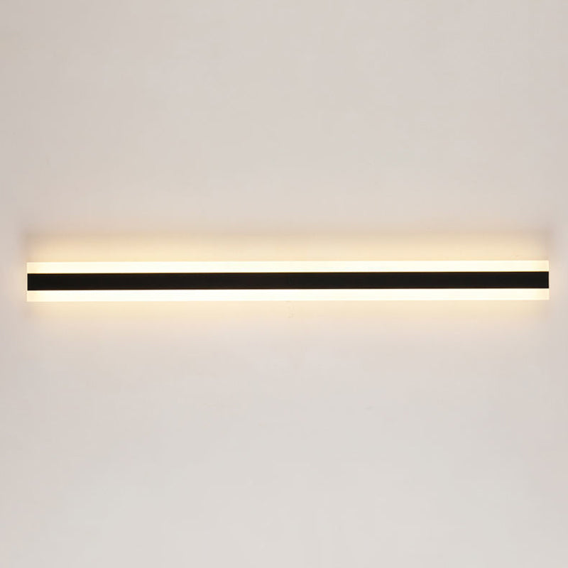 Metal Linear Shape Wall Light Modern 1 Light Wall Mount Fixture in Black