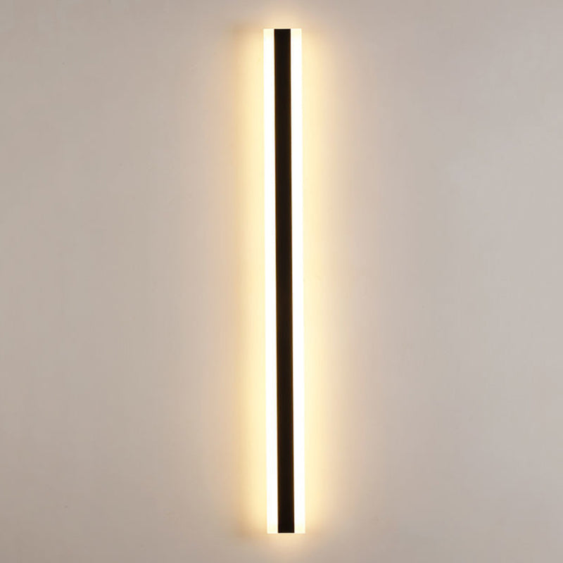 Metal Linear Shape Wall Light Modern 1 Light Wall Mount Fixture in Black
