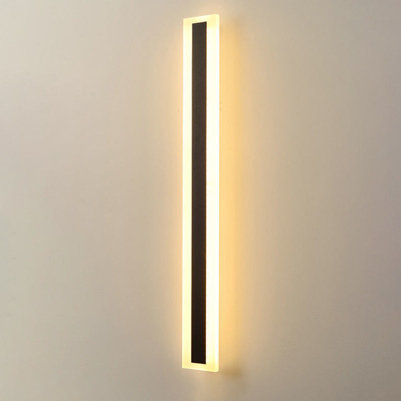 Metal Linear Shape Wall Light Modern 1 Light Wall Mount Fixture in Black