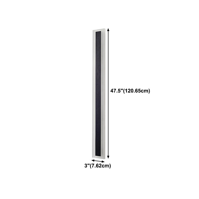 Metal Linear Shape Wall Light Modern 1 Light Wall Mount Fixture in Black