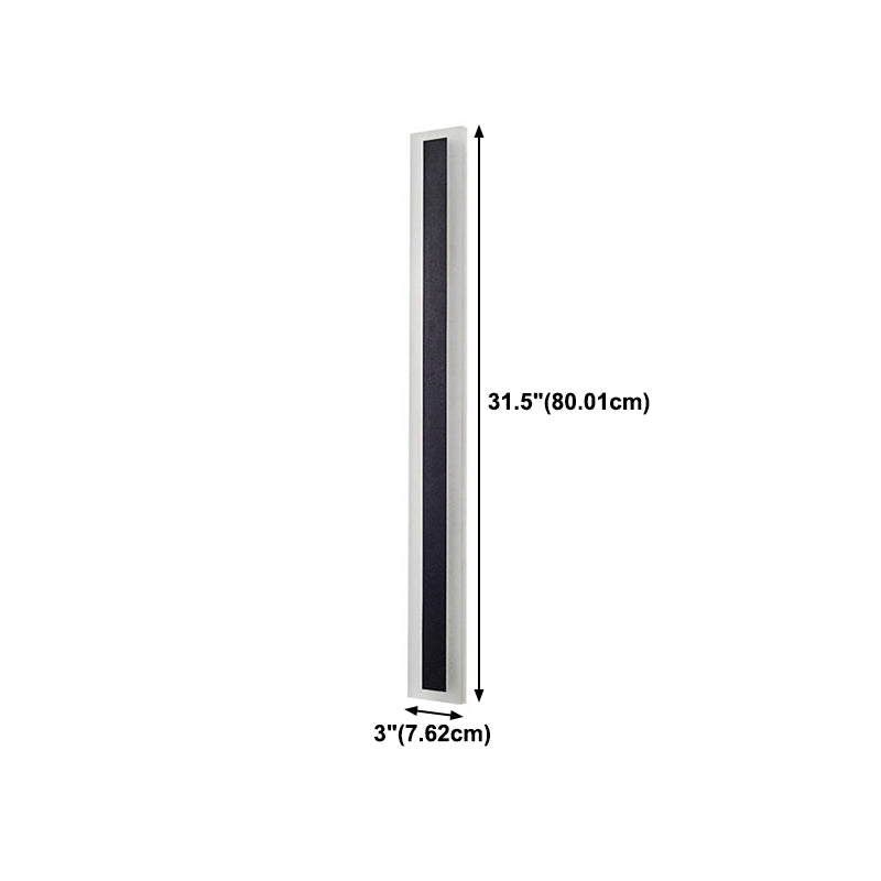 Metal Linear Shape Wall Light Modern 1 Light Wall Mount Fixture in Black