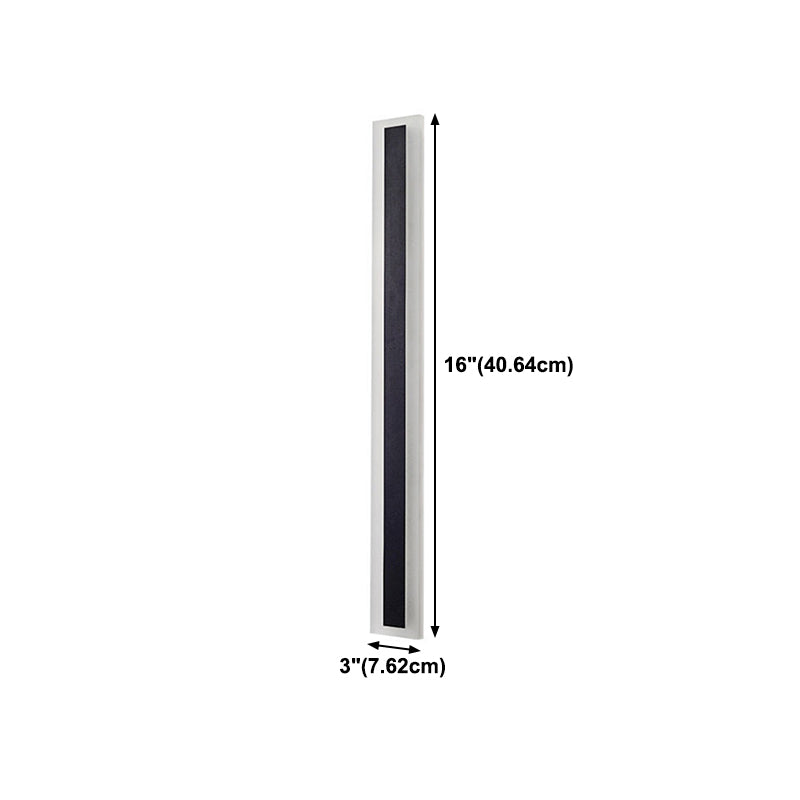 Metal Linear Shape Wall Light Modern 1 Light Wall Mount Fixture in Black
