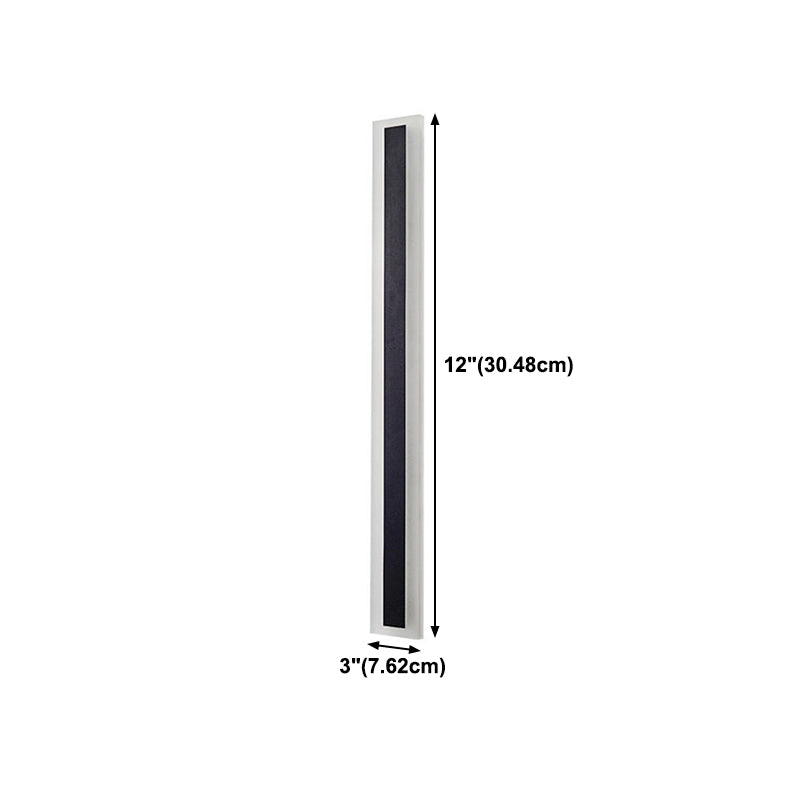 Metal Linear Shape Wall Light Modern 1 Light Wall Mount Fixture in Black