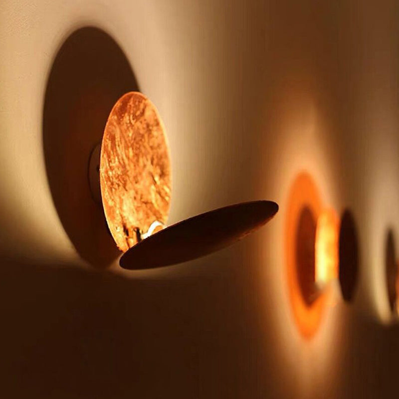 Light Luxury Metal Wall Light Circle Shape LED Rotatable Wall Lamp for Bedroom
