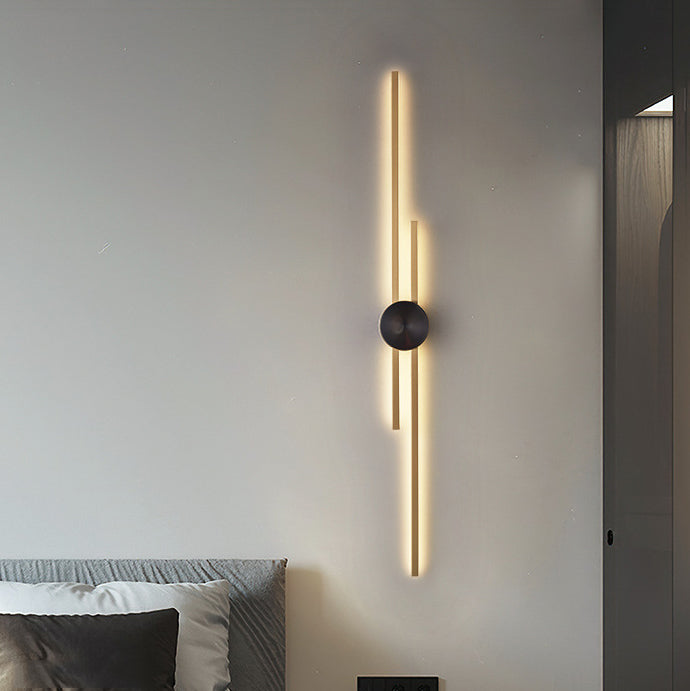 Metal Linear Shape Wall Light Modern Multi Lights Wall Mount Fixtures