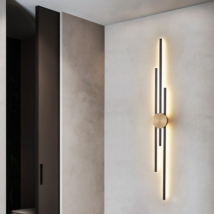 Metal Linear Shape Wall Light Modern Multi Lights Wall Mount Fixtures