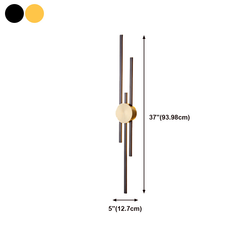 Metal Linear Shape Wall Light Modern Multi Lights Wall Mount Fixtures