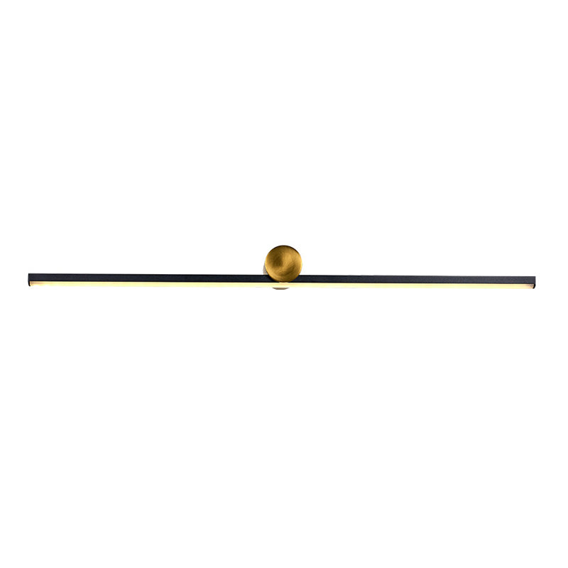 Metal Linear Shape Wall Light Modern 1 Light Wall Mount Fixtures in Black