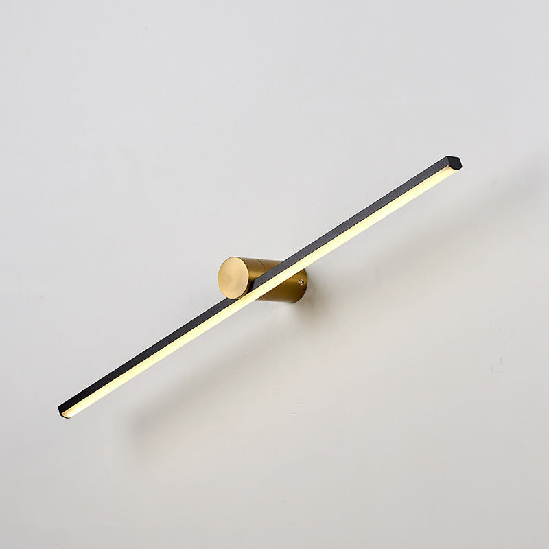 Metal Linear Shape Wall Light Modern 1 Light Wall Mount Fixtures in Black