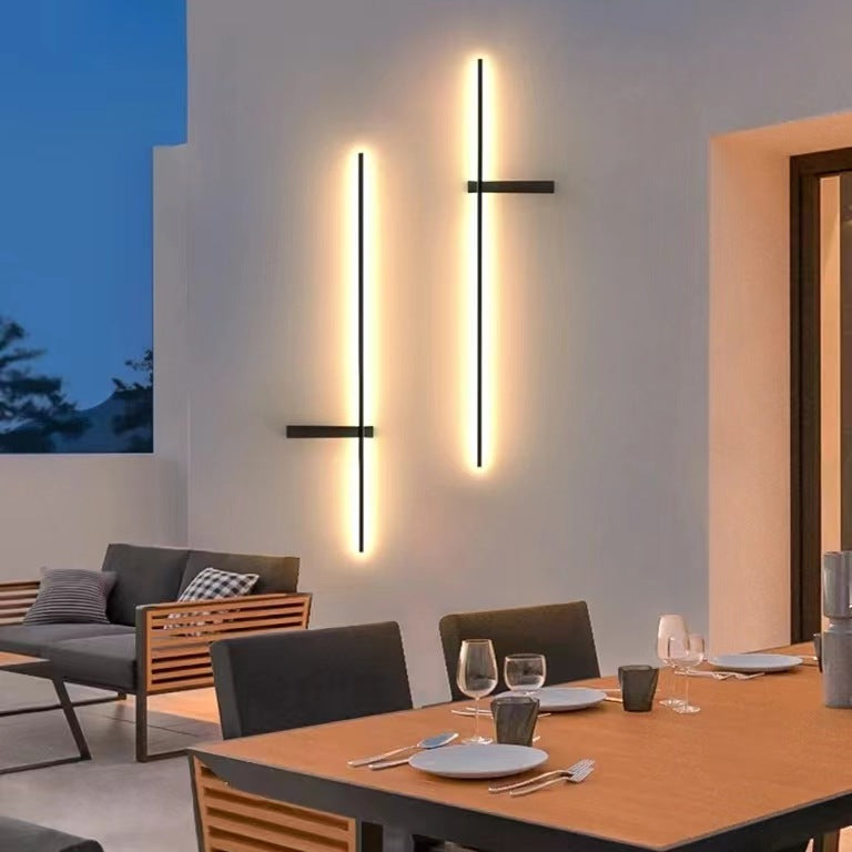 Metal Linear Shape Wall Light Modern Single Light Wall Mount Fixtures