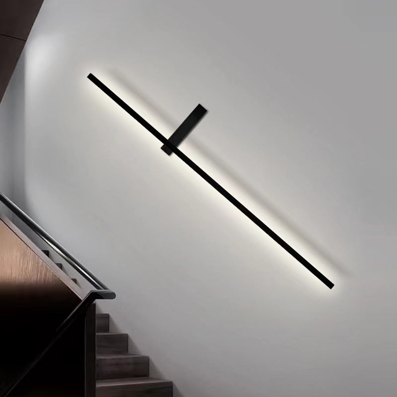 Metal Linear Shape Wall Light Modern Single Light Wall Mount Fixtures