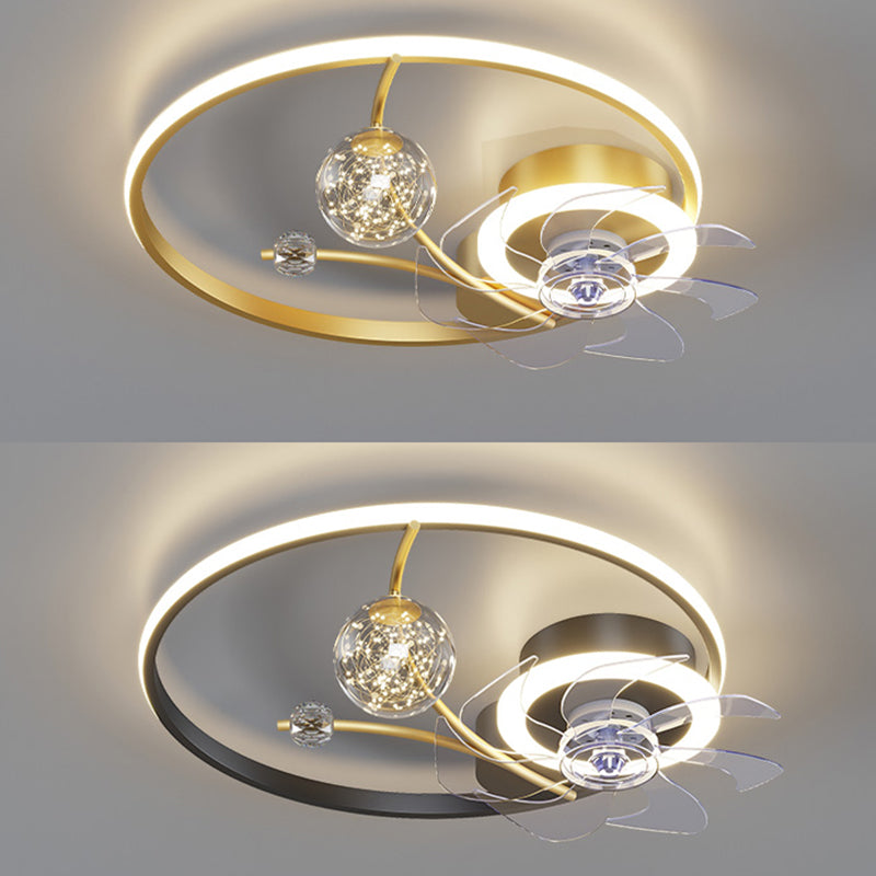 Multi Light Ceiling Fan Lighting Modern Style Metal Ceiling Fan Light for Bedroom