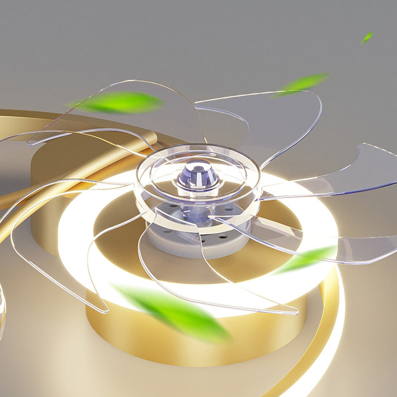 Multi Light Ceiling Fan Lighting Modern Style Metal Ceiling Fan Light for Bedroom