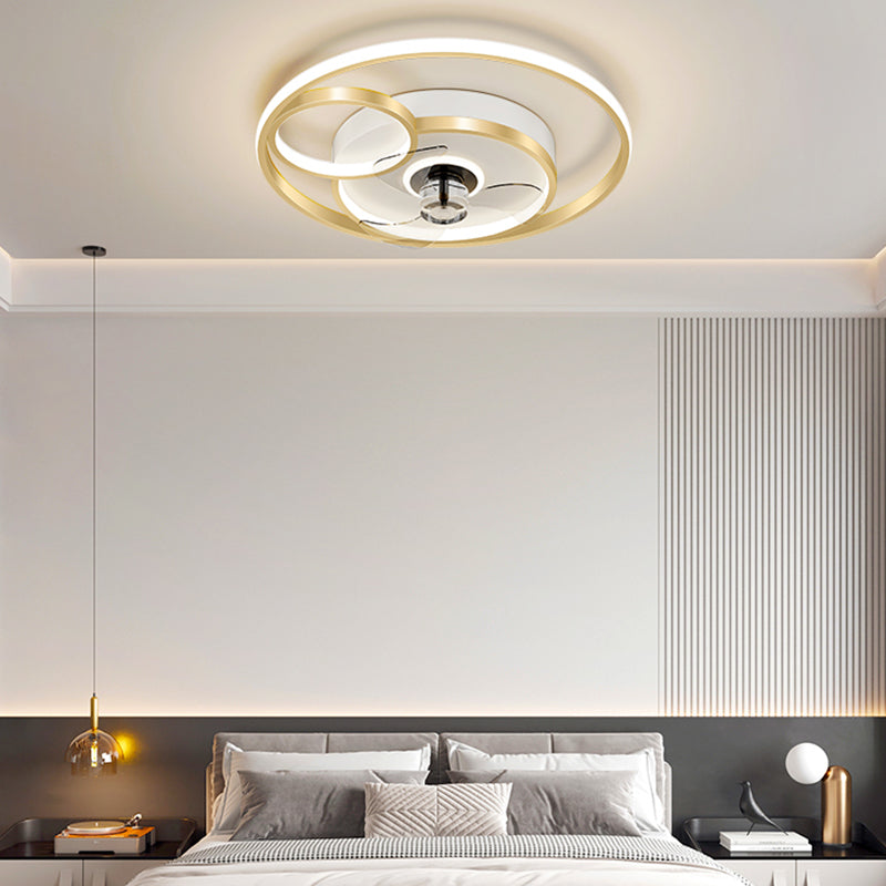 Multi Light Ceiling Fan Lighting Modern Style Metal Ceiling Fan Light for Living Room