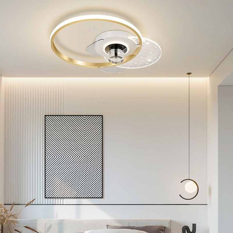Multi Light Ceiling Fan Lighting Modern Style Metal Ceiling Fan Light for Living Room