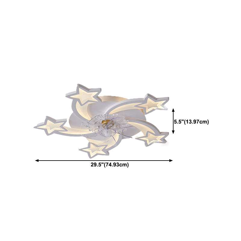 Multi Light Ceiling Fan Lighting Modern Style Metal Ceiling Fan Light for Dining Room