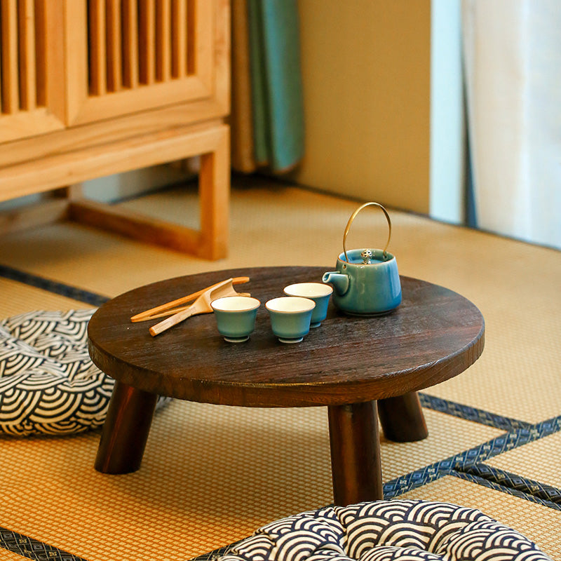 7.8'H Modern 3 Legs Wooden Base Round Coffee Table for Apartment Bedroom