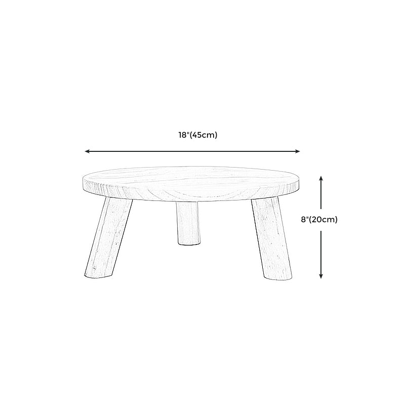 7.8'H Modern 3 Legs Wooden Base Round Coffee Table for Apartment Bedroom