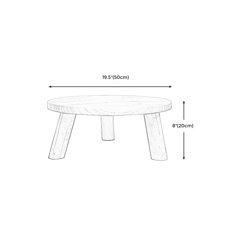 7.8'H Modern 3 Legs Wooden Base Round Coffee Table for Apartment Bedroom