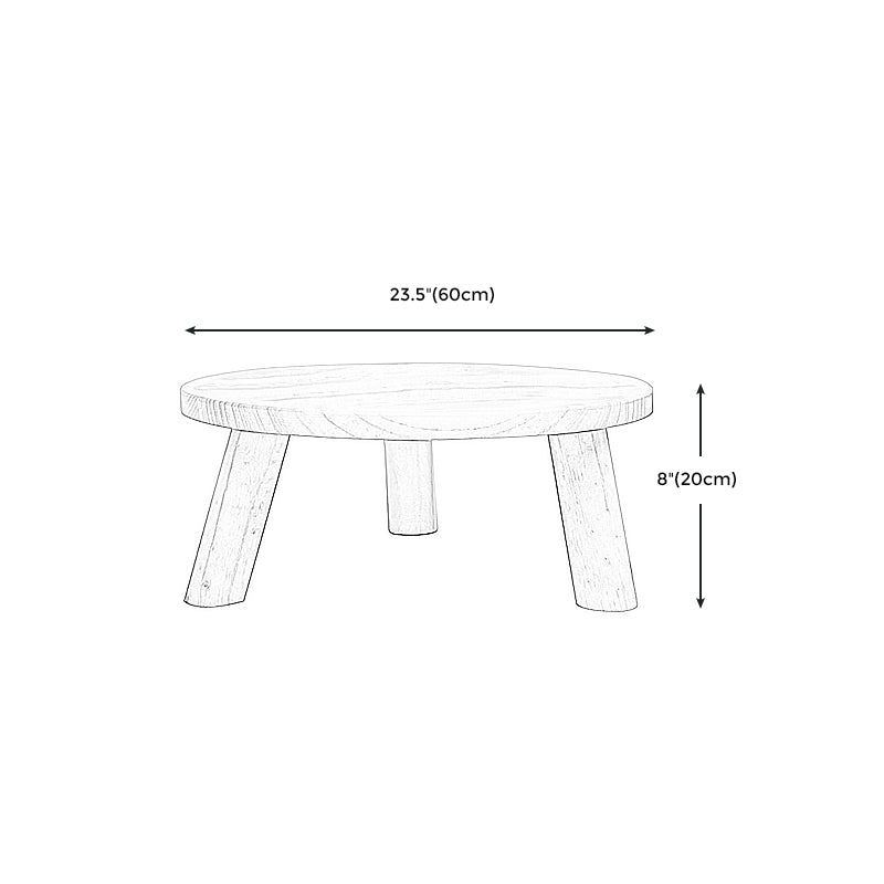 7.8'H Modern 3 Legs Wooden Base Round Coffee Table for Apartment Bedroom